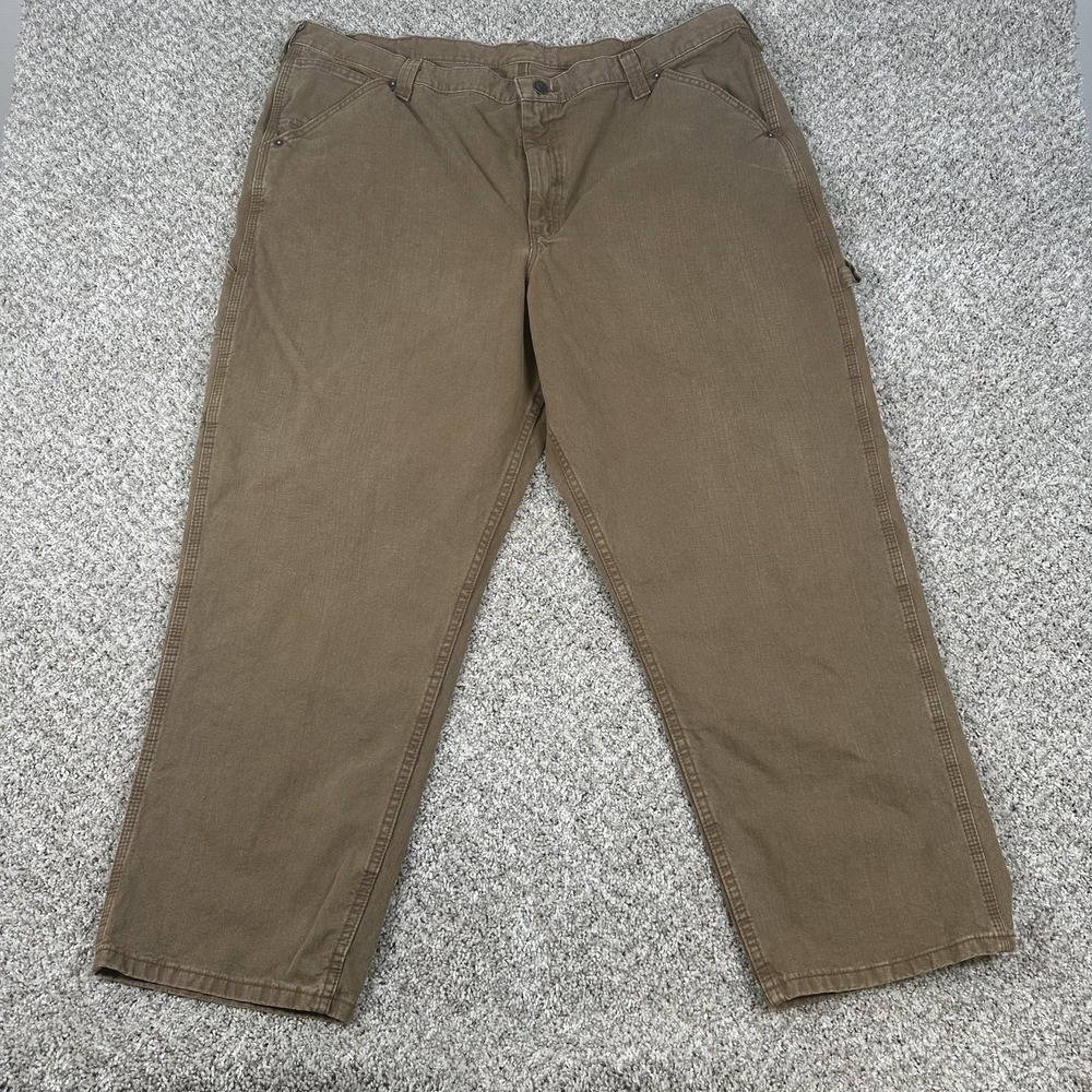 Lee Dungarees Pants‎ Mens 46x30 Brown Carpenter Workwear Utility Jeans Relaxed